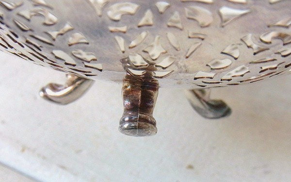 【Lovelace】銀製・猫脚デザイン・アンティーク・シルバープレート/キャンディトレイ USA