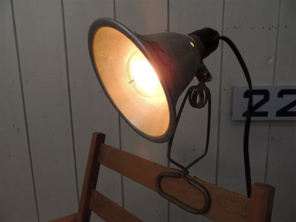 【LEVITON】ブリキ製・ヴィンテージ・クリップライト/ポータブルランプ/照明 /工業系 USA