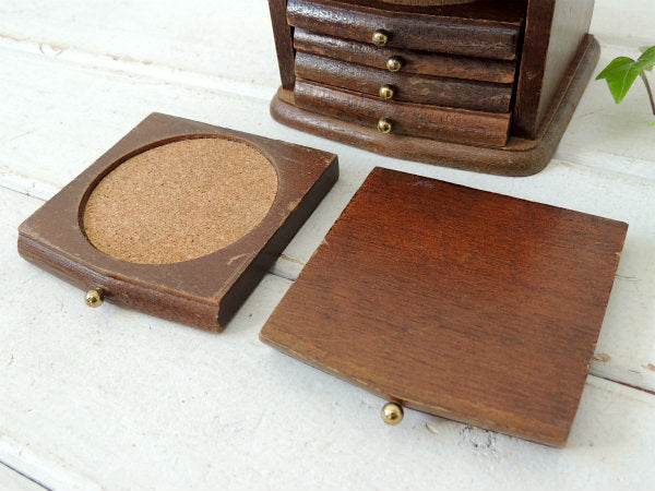 【GE TIRE・タイヤ・トラック】アドバタイジング・木製・ビンテージ・コースターセット・アメ車