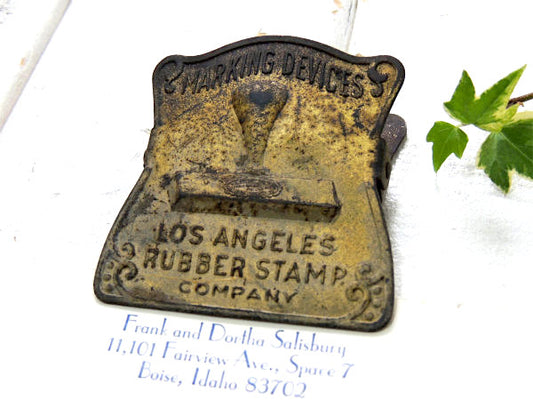 LOS ANGELES スタンプ絵柄 ロサンゼルス OLD クリップ アンティーク 真鍮 ノベルティ USA