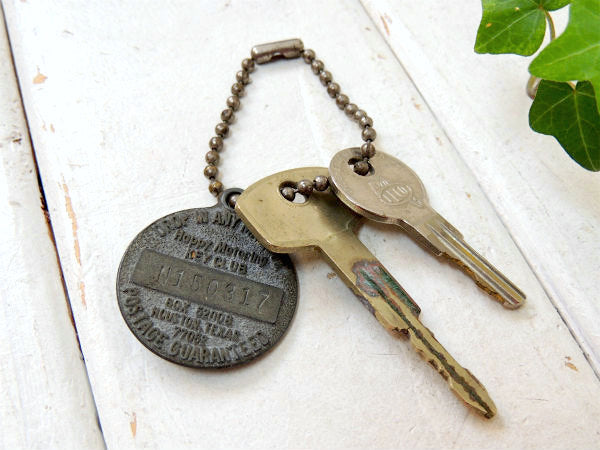 ENCO・エッソ・ESSO タイガー・アドバタイジング・ビンテージ・キーホルダー・USA 鍵2本