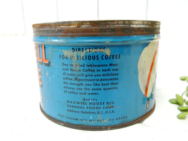 【MAXWELL HOUSE Coffee】ブリキ製・ヴィンテージ・コーヒー缶/ティン缶USA