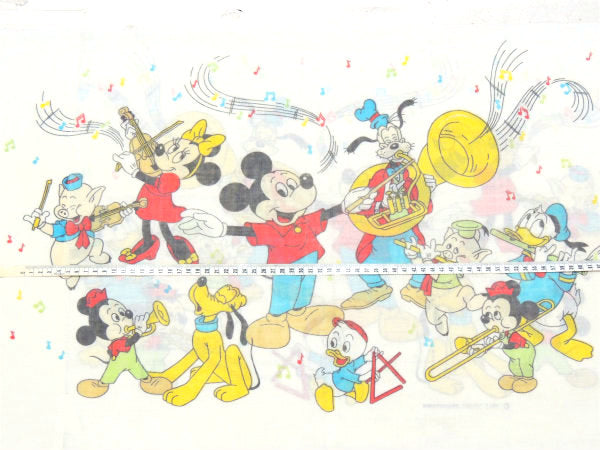 【ミッキー&フレンズ】3匹のこぶた・オーケストラ柄・ヴィンテージ・ピロケース・枕カバー USA