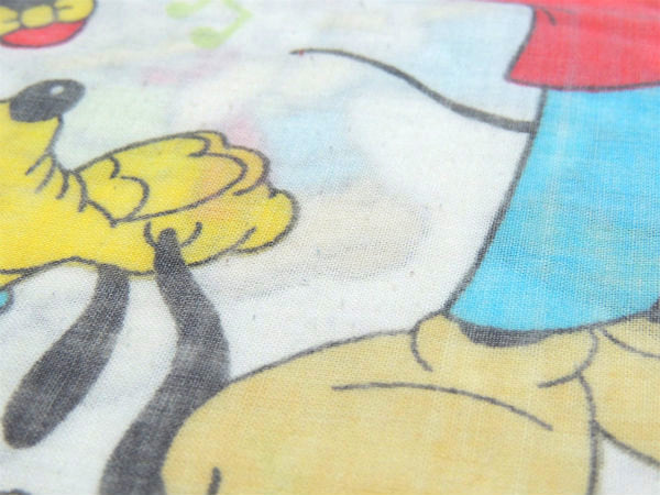 【ミッキー&フレンズ】3匹のこぶた・オーケストラ柄・ヴィンテージ・ピロケース・枕カバー USA