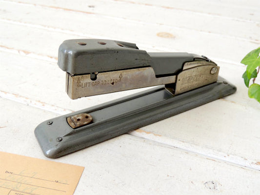 SPEEDKING グレー×メタル・ビンテージ・ホッチキス ステーショナリー 文房具 ステープラーUSA・工業系