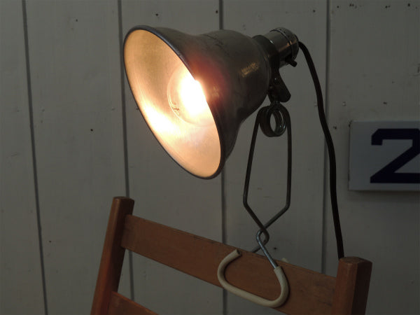 【LEVITON】USA!ブリキ製・工業系のヴィンテージ・クリップライト/ポータブルランプ/照明