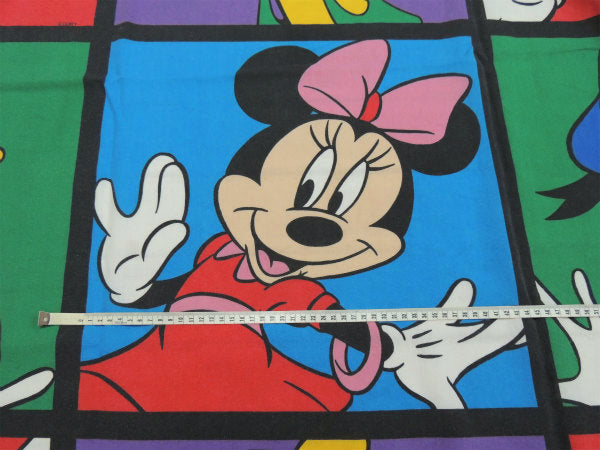 【ミッキー&フレンズ】ディズニー・43㎝パネル柄・ヴィンテージ・ユーズドシーツ(フラットタイプ)