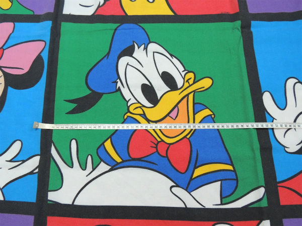 【ミッキー&フレンズ】ディズニー・43㎝パネル柄・ヴィンテージ・ユーズドシーツ(フラットタイプ)