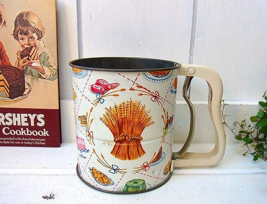 【ANDROCK社】ペストリー柄・ティン製・アンティーク・シフター　USA