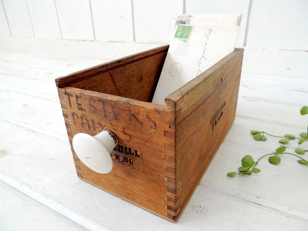 【CHURCHILL】チャーチル・取っ手付き・葉巻の小さなアンティーク・木箱/ウッドボックス