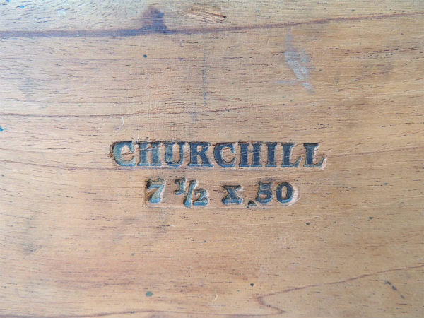 【CHURCHILL】チャーチル・取っ手付き・葉巻の小さなアンティーク・木箱/ウッドボックス