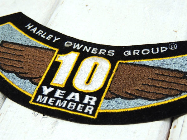 USA ハーレーダビッドソン 10 YEAR MEMBER ヴィンテージ・ワッペン・刺繍ワッペン