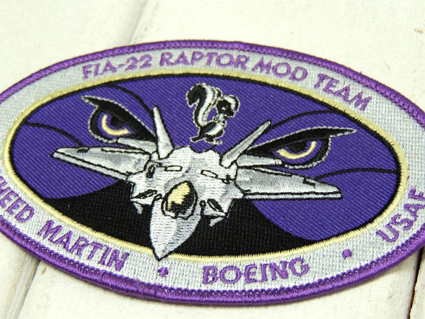 【FLA-22・ラプター】USA・戦闘機・エアフォース・ミリタリー・刺繍・ワッペン・ステルス機