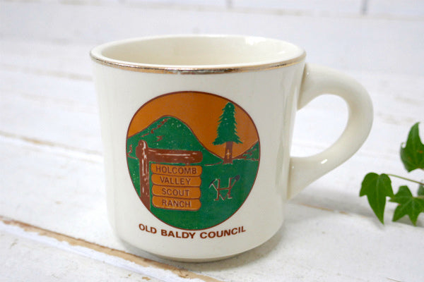 ボーイスカウト 山&木&牧場 セラミック ビンテージ マグカップ コーヒーカップ USA キャンプ