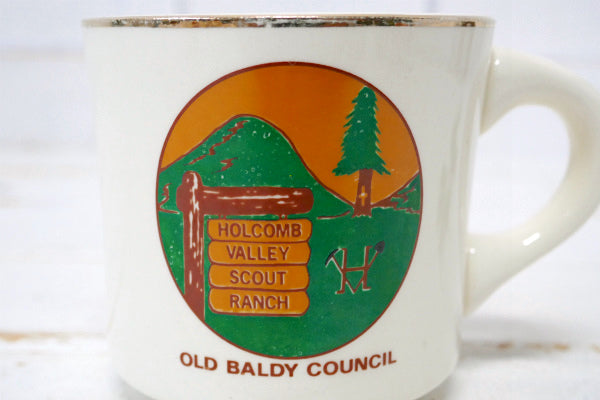 ボーイスカウト 山&木&牧場 セラミック ビンテージ マグカップ コーヒーカップ USA キャンプ