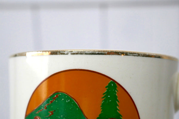 ボーイスカウト 山&木&牧場 セラミック ビンテージ マグカップ コーヒーカップ USA キャンプ