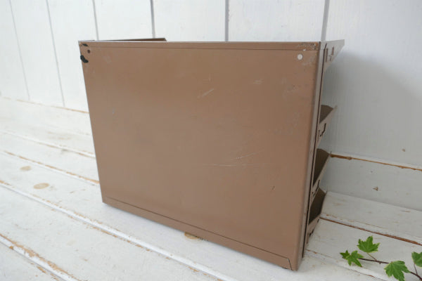 LIT-NING 工業系 メタル製 壁掛け&卓上 4段 ヴィンテージ 書類ラック ファイルラック