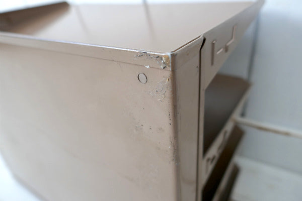 LIT-NING 工業系 メタル製 壁掛け&卓上 4段 ヴィンテージ 書類ラック ファイルラック