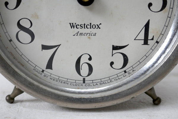 1920's~ Westclox ウエストクロックス 時計 アンティーク 目覚まし時計 置き時計 枕時計 手巻き USA