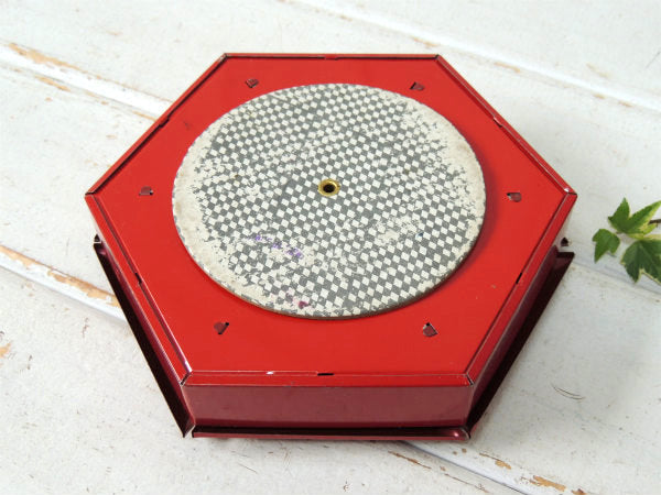 ステーショナリー レッドカラー ビンテージ 卓上 オーガナイザー 小物入れ ティン製