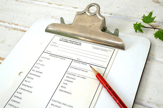 ホワイトトーン ヴィンテージ・クリップボード バインダー 壁掛け USA 文房具 ステーショナリー