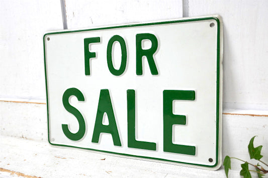 FOR SALE アルミ製・ヴィンテージ・サイン・看板・アメリカンビンテージ・店舗ディスプレイ