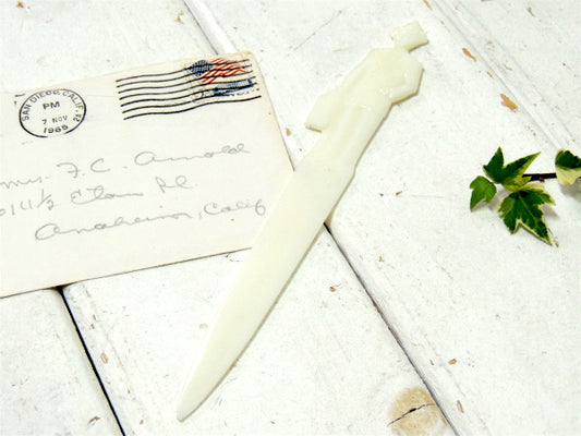 Fuller Brush Co ホワイト BARBER アドバタイジング ヴィンテージ レターオープナー ペーパーナイフ USA