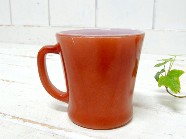 ファイヤーキング Fire King 赤茶色&栗色 60's Dハンドル マグカップ 食器