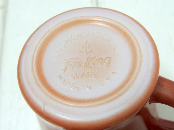 ファイヤーキング Fire King 赤茶色&栗色 60's Dハンドル マグカップ 食器