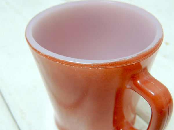 ファイヤーキング Fire King 赤茶色&栗色 60's Dハンドル マグカップ 食器