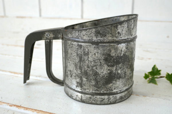 Foley シャビー ティン製 ヴィンテージ フラワーシフター 粉ふるい キッチン用品 アメリカ