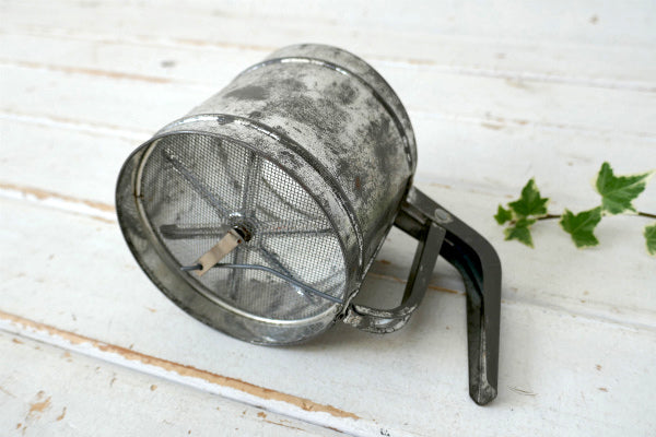 Foley シャビー ティン製 ヴィンテージ フラワーシフター 粉ふるい キッチン用品 アメリカ