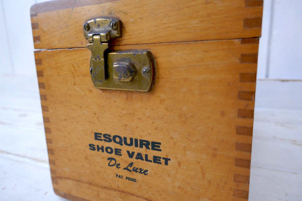 ESQUIRE SHOE 木製 ビンテージ  靴磨き ボックス シューケア 道具入れ US