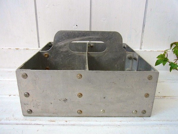 工業系・スチール製・仕切り付き・ヴィンテージ・ツールボックス/スチールバスケット　USA