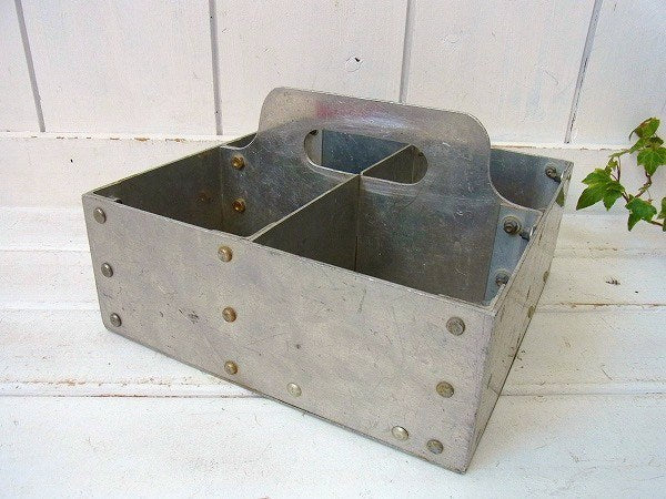 工業系・スチール製・仕切り付き・ヴィンテージ・ツールボックス/スチールバスケット　USA