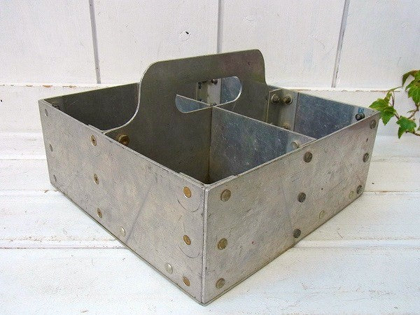 工業系・スチール製・仕切り付き・ヴィンテージ・ツールボックス/スチールバスケット　USA