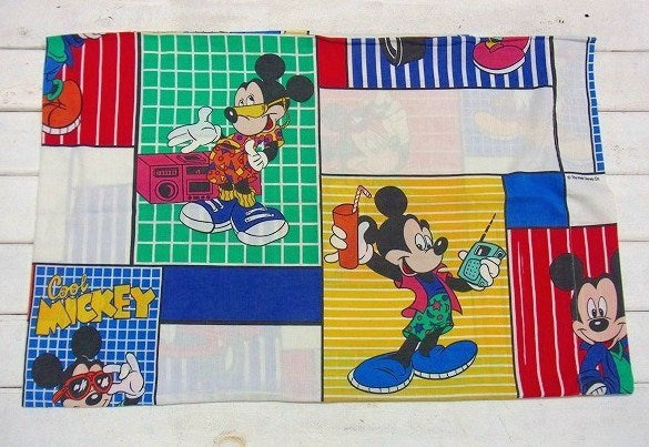 【ミッキーマウス】クール柄・ヴィンテージ・ピロケース/枕カバー USA