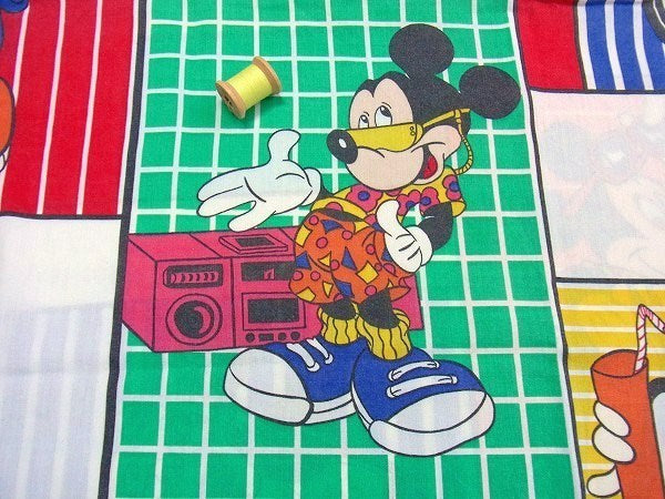 【ミッキーマウス】クール柄・ヴィンテージ・ピロケース/枕カバー USA