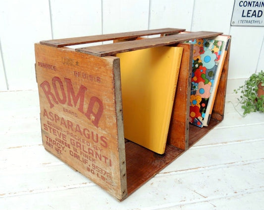 ROMA カリフォルニア・ヴィンテージ・ウッドボックス・木箱・本棚・ベジタブルボックス