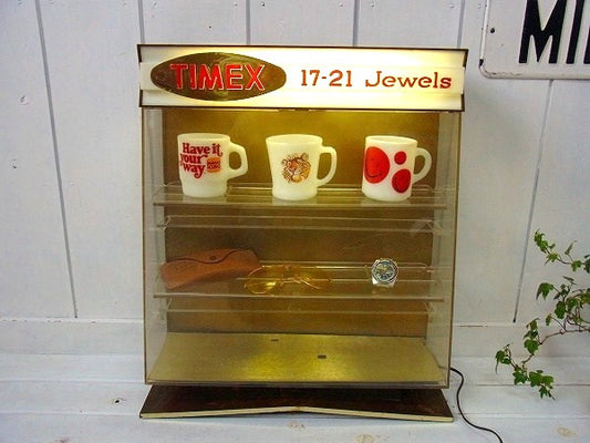 【TIMEX】タイメックス・ライト付き・ヴィンテージ・店頭用ディスプレイケース/ショーケース