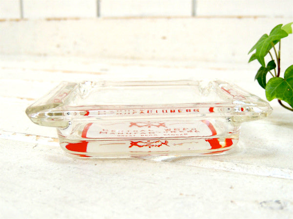 カンザス州・グレート・ベンド アドバタイジング・ガラス製・四角・ヴィンテージ・灰皿・アシュトレイ USA