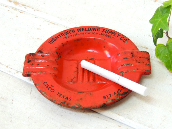 【HIGHTOWER WELDING SUPPLY】TEXAS・ティン・ビンテージ・灰皿・アシュトレ