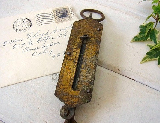 ドイツ製・真鍮・量り アンティーク・ハンギングスケール スプリングバランス 量り