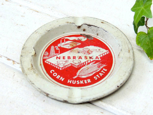 【ネブラスカ州・USA】牛&豚・ティン製・アドバタイジング・ヴィンテージ・灰皿