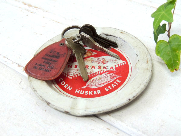 【ネブラスカ州・USA】牛&豚・ティン製・アドバタイジング・ヴィンテージ・灰皿