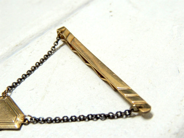 【SIMMONS社製】トラディショナルスタイル・アンティーク・タイピン・ゴールド色・チェーン付き