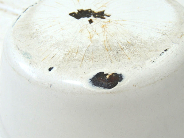 ホワイト×レッド シャビー ホーロー製 アンティーク ボウル 琺瑯 ホーローボウル USA