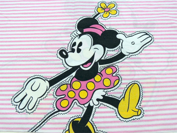 ミニーマウス 可愛いフリル付き・ヴィンテージ・ピロケース 枕カバー USA
