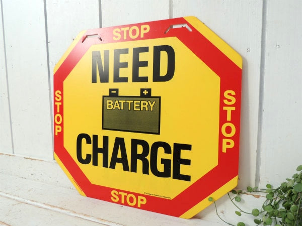 NEED HELP STOP&CHARGE・ビンテージ・常備品・両面 看板・USA・アメ車・サイン