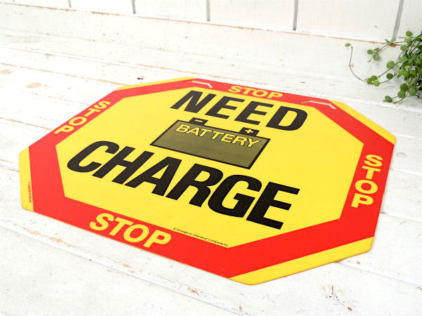 NEED HELP STOP&CHARGE・ビンテージ・常備品・両面 看板・USA・アメ車・サイン